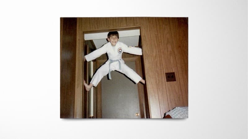 Paul doing karate as a kid